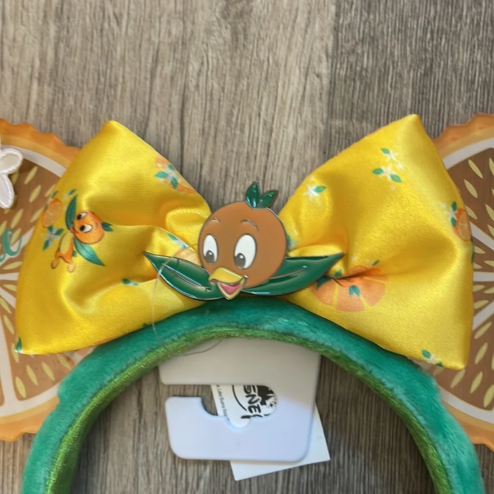 RARE HTF Brand New Disney Parks Squeeze Me Florida Orange Bird Minnie Bow Ears - Picture 3 of 9